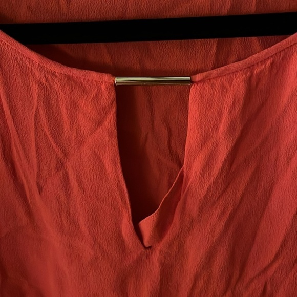 Diane von Furstenberg Beonica Keyhole Tunic Top, size XL, coral pink - Picture 5 of 6